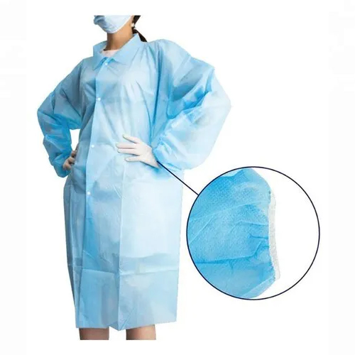 Blue Polypropylene Disposable Lab Coat